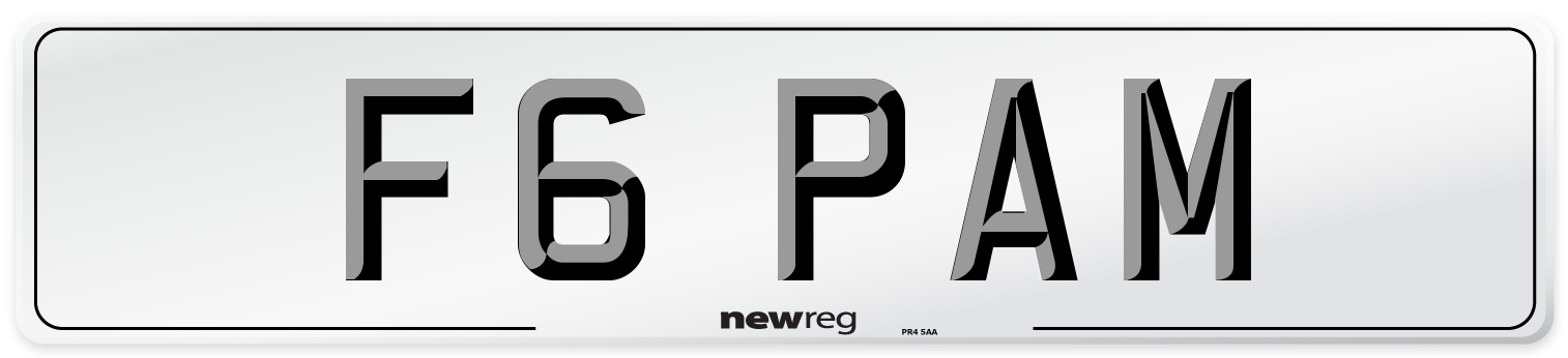 F6 PAM Number Plate from New Reg